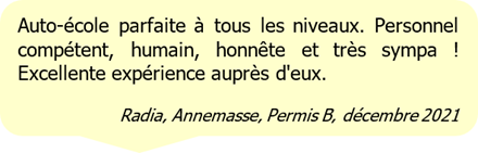 Avis d'un candidat au permis dans l' Auto Ecole CFCR VINDRET...